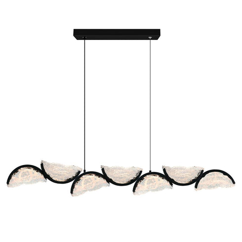CWI Lighting Moon Integrated LED in Black Chandelier Model: 1715P54-7-101