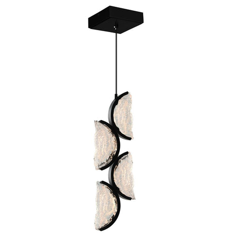 CWI Lighting Moon Integrated LED in Black Mini Pendant Model: 1715P8-4-101