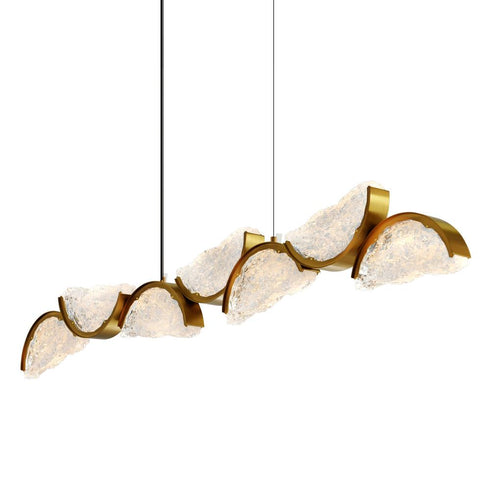 CWI Lighting Moon Integrated LED in Brass Chandelier Model: 1715P54-7-624