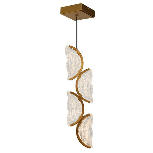 CWI Lighting Moon Integrated LED in Brass Mini Pendant Model: 1715P8-4-624