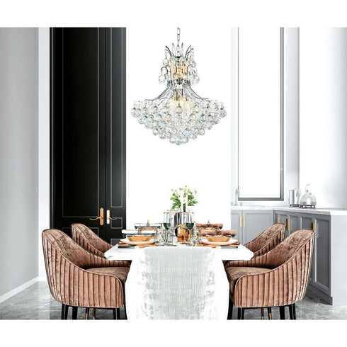 CWI Lighting Princess 10 Light Down Chandelier With in Chrome Finish Model: 8012P24C