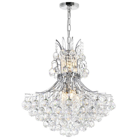 CWI Lighting Princess 10 Light Down Chandelier With in Chrome Finish Model: 8012P24C