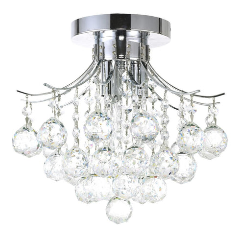 CWI Lighting Princess 3 Light Flush Mount With in Chrome Finish Model: 8012C12C