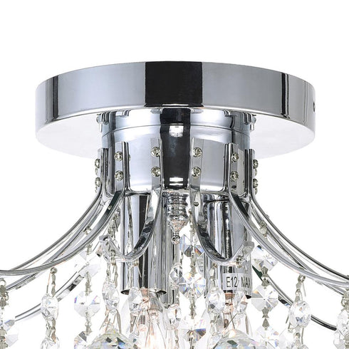 CWI Lighting Princess 3 Light Flush Mount With in Chrome Finish Model: 8012C12C