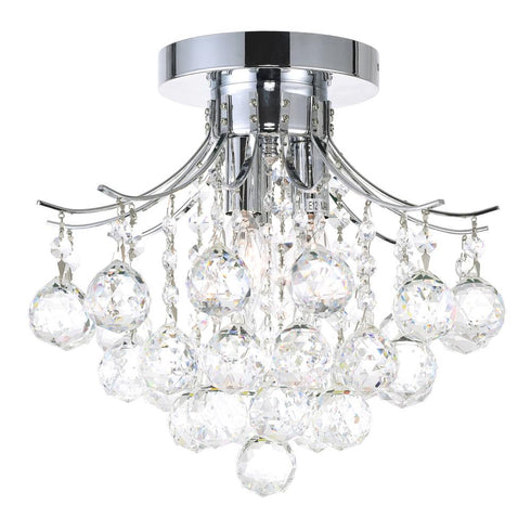 CWI Lighting Princess 3 Light Flush Mount With in Chrome Finish Model: 8012C12C