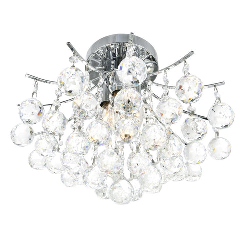 CWI Lighting Princess 4 Light Flush Mount With in Chrome Finish Model: 8012C16C