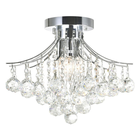 CWI Lighting Princess 4 Light Flush Mount With in Chrome Finish Model: 8012C16C