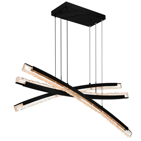 CWI Lighting Saber Integrated LED in Black Chandelier Model: 1710P50-3-101