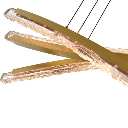 CWI Lighting Saber Integrated LED in Brass Chandelier Model: 1710P50-3-624