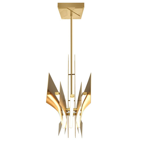 CWI Lighting Solar Powered Solara Integrated LED in Brass Chandelier Model: 1717P72-624