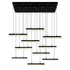 CWI Lighting Stagger Integrated LED Black Chandelier Model: 1588P48-10-101