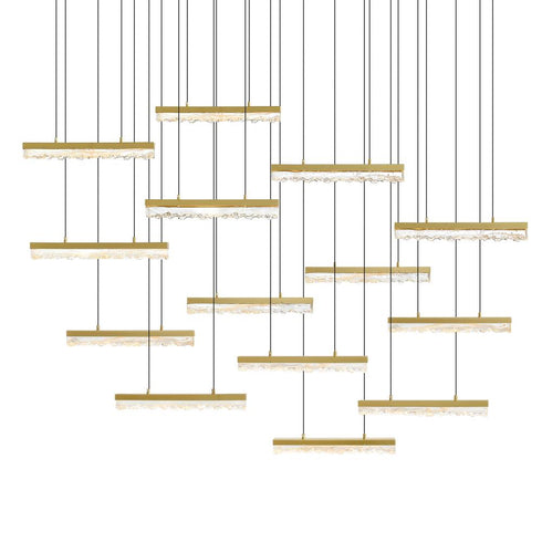CWI Lighting Stagger Integrated LED Brass Chandelier Model: 1588P60-14-624