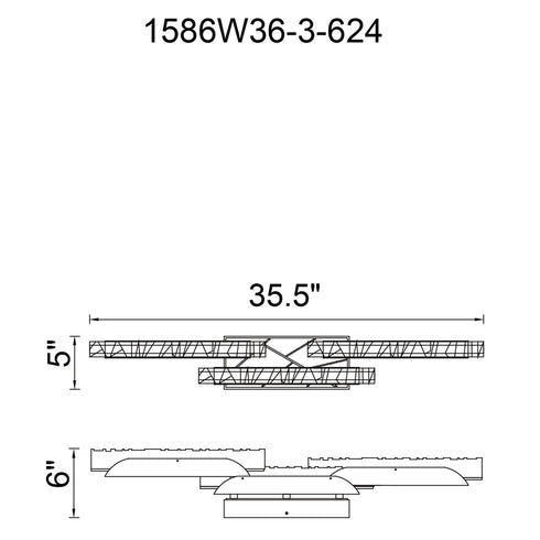 CWI Lighting Valira Integrated LED in Brass Vanity Light Model: 1586W36-3-624