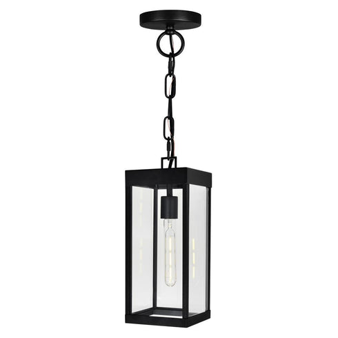 CWI Lighting Windsor 1 Light Black Outdoor Ceiling Light Model: 1695P7-1-101