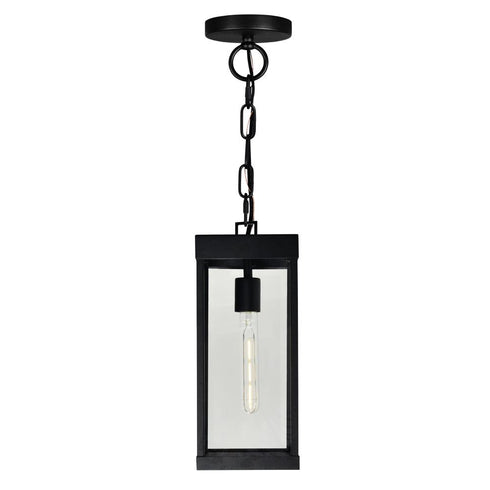 CWI Lighting Windsor 1 Light Black Outdoor Ceiling Light Model: 1695P7-1-101