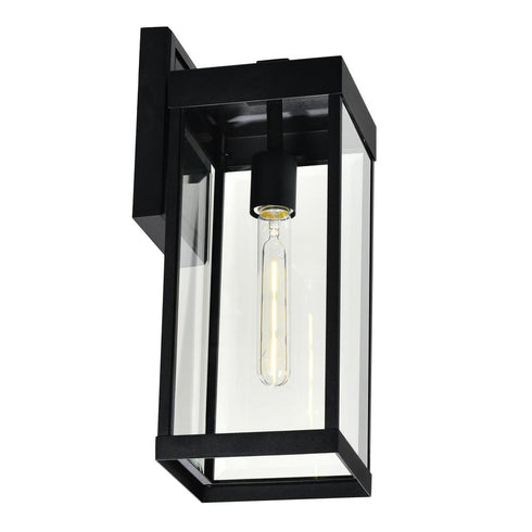 CWI Lighting Windsor 1 Light Black Outdoor Wall Light Model: 1695W7-1-101