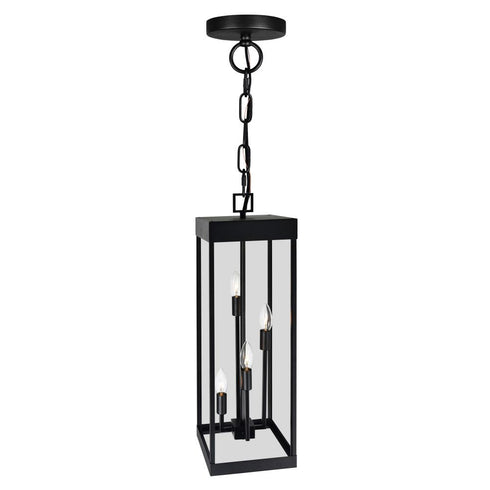 CWI Lighting Windsor 4 Light Black Outdoor Ceiling Light Model: 1695P8-4-101