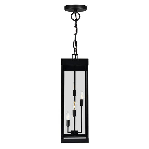 CWI Lighting Windsor 4 Light Black Outdoor Ceiling Light Model: 1695P8-4-101