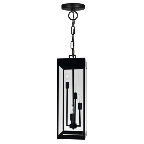 CWI Lighting Windsor 4 Light Black Outdoor Ceiling Light Model: 1695P8-4-101