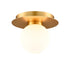DVI Lighting 1 Light ATWOOD 7 Inch FLUSH MOUNT in Brass Finish Model: DVP45032BR-OP