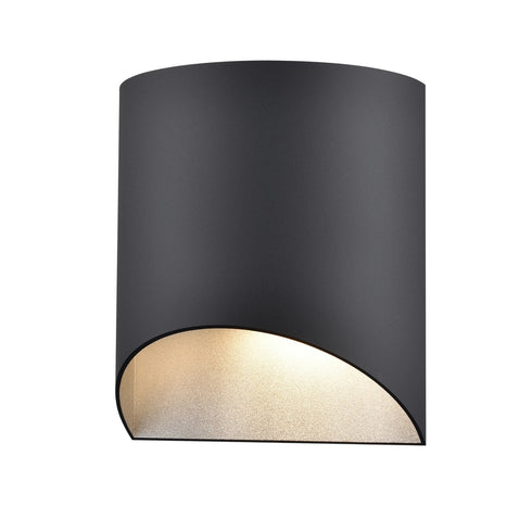 DVI Lighting 1 Light BRECON OD WALL SCONCE in Stainless Steel and Black Finish Model: DVP43090SS+BK