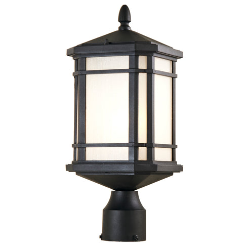DVI Lighting 1 Light CARDIFF OUTDOOR POST LAMP in Black Finish Model: DVP142014BK-SSD