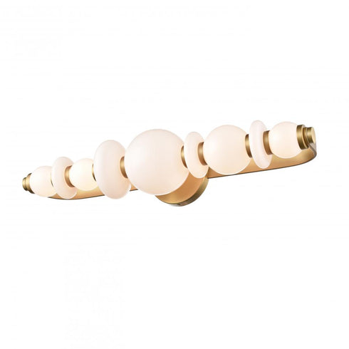DVI Lighting 1 Light CORSAIR 24 Inch SCONC VANITY BRASS With TRUE OPAL Model: DVP48143BR-TO