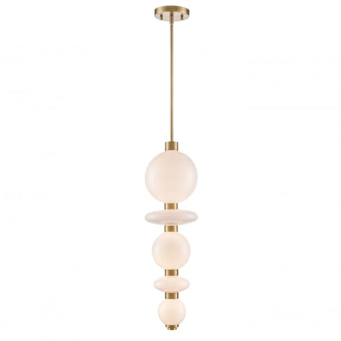 DVI Lighting 1 Light CORSAIR CCT PENDANT BRASS With TRUE OPAL GL. Model: DVP48110BR-TO