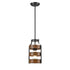 DVI Lighting 1 Light FORT GARRY MINI PENDANT in Buffed Nickel and Barnwood on Metal Finish Model: DVP41821BN+BAW