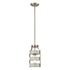 DVI Lighting 1 Light FORT GARRY MINI PENDANT in Buffed Nickel and Barnwood on Metal Finish Model: DVP41821BN+BAW