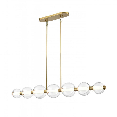 DVI Lighting 1 Light GLIMMER 52 Inch LINEAR BRASS With PUMPKIN GLASS Model: DVP34904BR-PUC