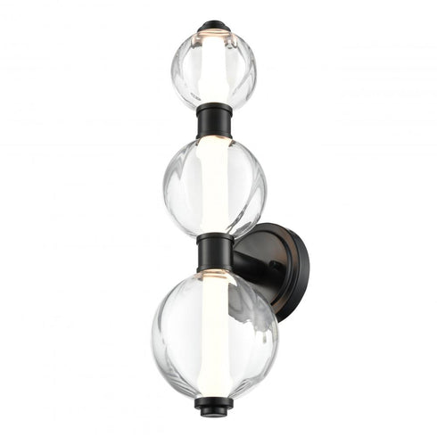 DVI Lighting 1 Light GLIMMER SCONCE BLACK With PUMPKIN GLASS in Ebony Finish Model: DVP34901EB-PUC