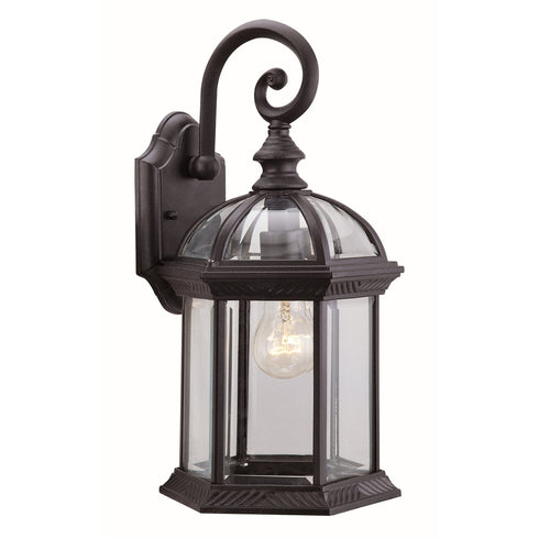 DVI Lighting 1 Light HEXAGON OUTDOOR SCONCE in Black Finish Model: OCA140800BK