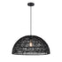 DVI Lighting 1 Light Lac Du Bonnet 25.75 Inch Pendant in Black and Black Yarn Finish Model: DVP44218BK-BY