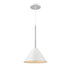 DVI Lighting 1 Light LILY 10 Inch 1 Light PENDANT in Matte White and Brass Finish Model: DVP46110MW+BR