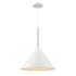 DVI Lighting 1 Light LILY 16 Inch 1 Light PENDANT in Matte White and Brass Finish Model: DVP46120MW+BR