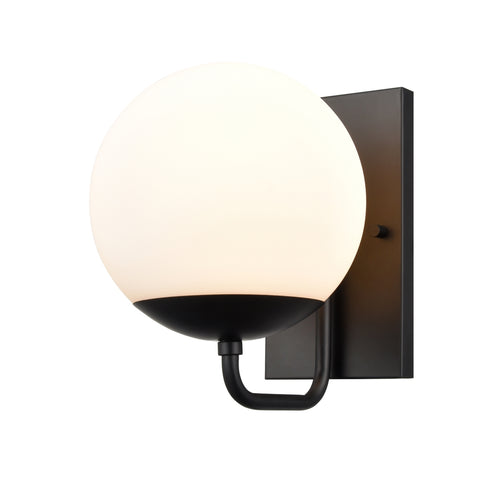 DVI Lighting 1 Light MACKENZIE DELTA WALL SCONCE in Ebony Finish Model: DVP43101EB-OP