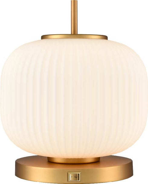 DVI Lighting 1 Light MOUNT PEARL 12 Inch TABLE LAMP in Brass Finish Model: DVP40017BR-RIO