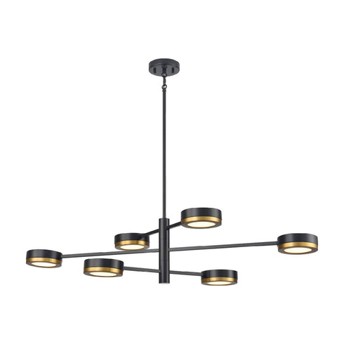 DVI Lighting 1 Light TEMAGAMI Ø43.75 Inch LINEAR PNDNT in Multiple Finishes and Graphite Finish Model: DVP39302MF+GR