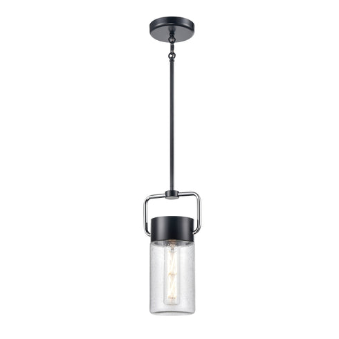 DVI Lighting 1 Light TUXEDO MINI PENDANT in Ebony and Chrome Finish Model: DVP40721EB+CH-OP