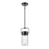 DVI Lighting 1 Light TUXEDO MINI PENDANT in Ebony and Chrome Finish Model: DVP40721EB+CH-OP