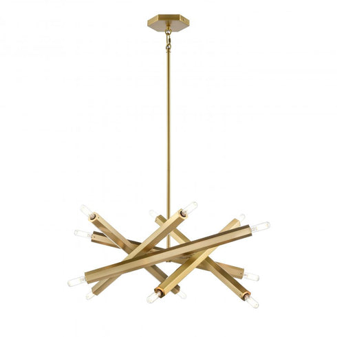 DVI Lighting 12 Light KESTREL 12 Light PENDANT in Brass Finish Model: DVP30649BR