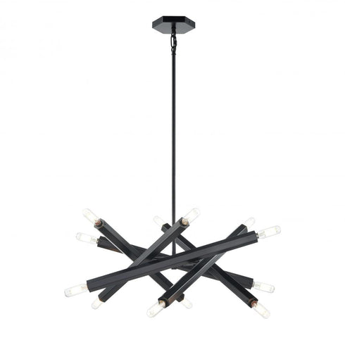 DVI Lighting 12 Light KESTREL 12 Light PENDANT in Ebony Finish Model: DVP30649EB
