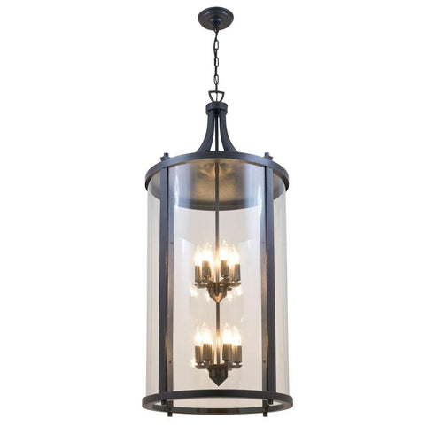 DVI Lighting 12 Light NIAGARA 12 Light OD HANGING in Hammered Black Finish Model: DVP4477HB-CL
