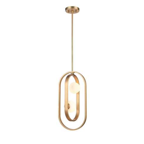 DVI Lighting 2 Light ATWOOD 10 Inch 2 Light PENDANT in Brass Finish Model: DVP45019BR-OP