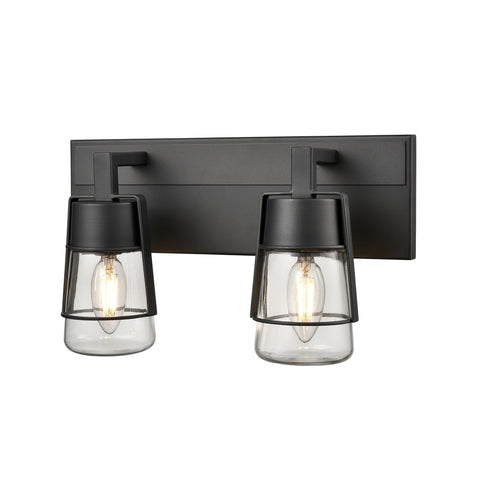 DVI Lighting 2 Light LAKE OF THE WOODS 2 Light VANITY in Ebony and Satin Nickel Finish Model: DVP44422EB+SN-CL