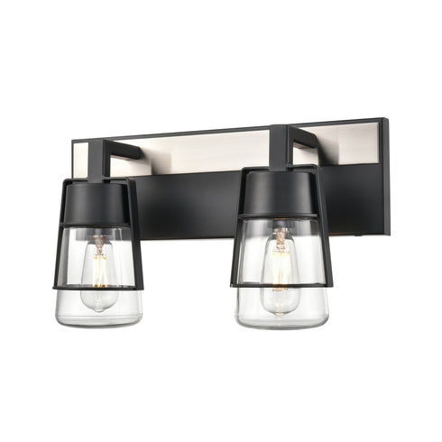 DVI Lighting 2 Light LAKE OF THE WOODS 2 Light VANITY in Ebony and Satin Nickel Finish Model: DVP44422EB+SN-CL