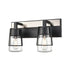DVI Lighting 2 Light LAKE OF THE WOODS 2 Light VANITY in Ebony and Satin Nickel Finish Model: DVP44422EB+SN-CL