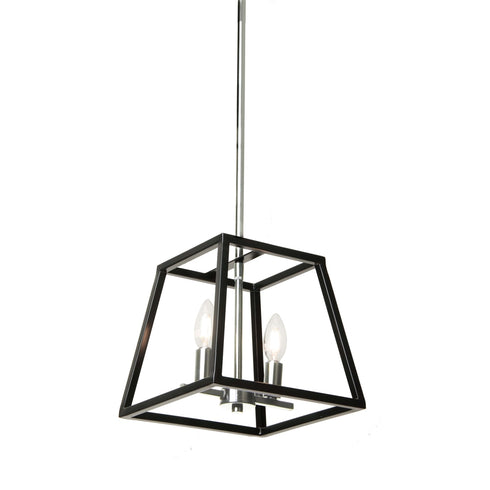 DVI Lighting 2 Light LAURENTIAN 2 Light PENDANT in Satin Nickel and Graphite Finish Model: DVP30021SN+GR