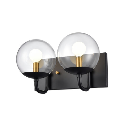 DVI Lighting 2 Light MACKENZIE DELTA 2 Light VANITY in Multiple Finishes and Ebony Finish Model: DVP43122MF+EB-CL